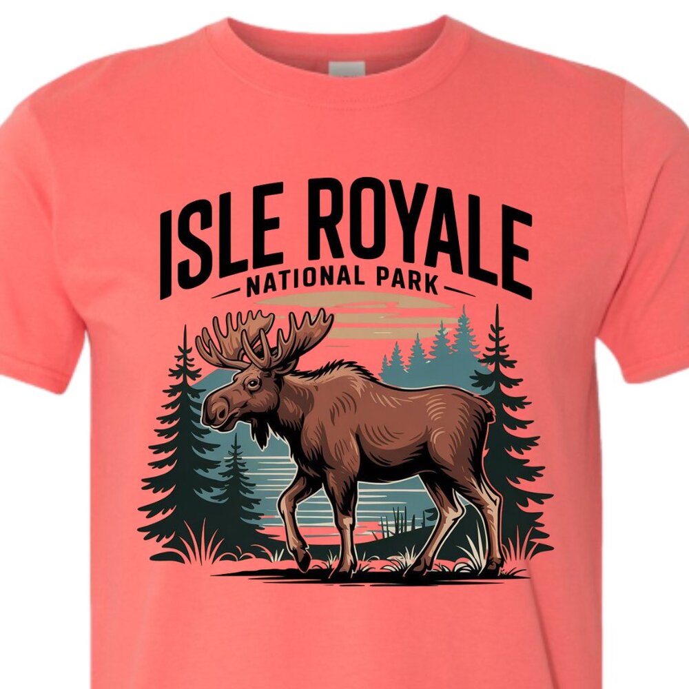 Isle Royale National Park T-Shirt Moose Nature Hiking Outdoors